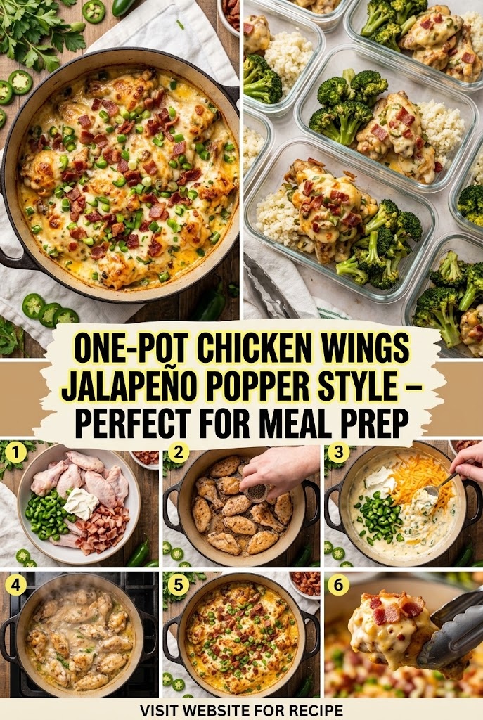 One-Pot Chicken Wings Jalapeño Popper Style – Perfect for Meal Prep