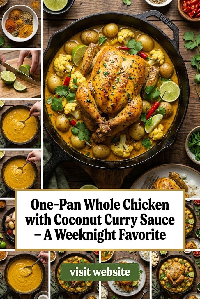 One-Pan Whole Chicken with Coconut Curry Sauce – A Weeknight Favorite