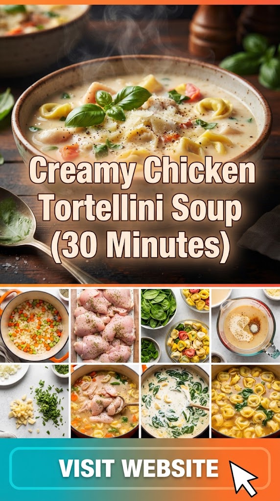 Creamy Chicken Tortellini Soup (30 Minutes)